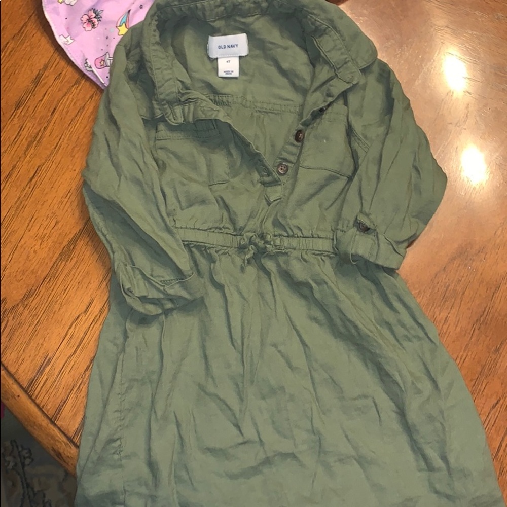 4t army green old navy dress